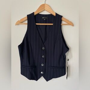 Jones NY Navy Pinstripe Vest